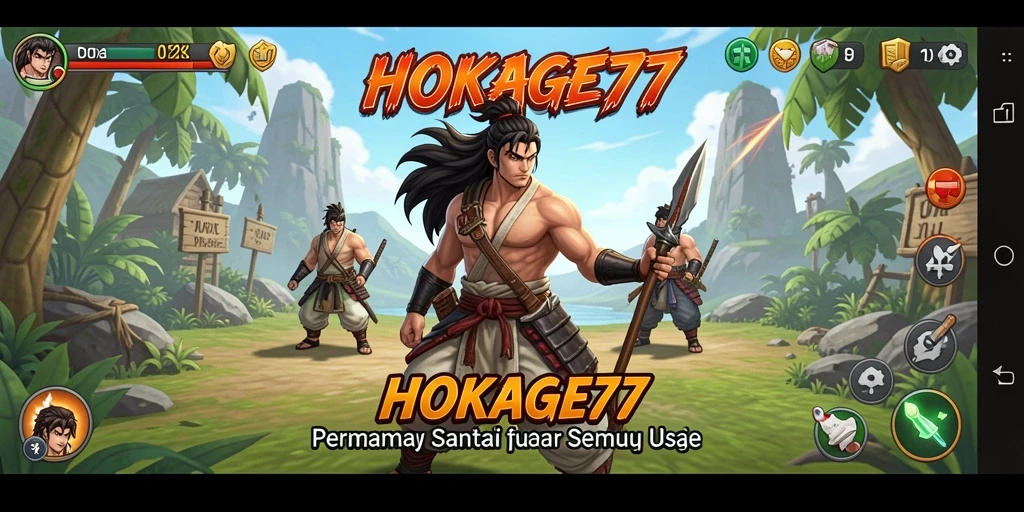 Screenshot gameplay HOKAGE77 yang penuh warna dan mengasyikkan.