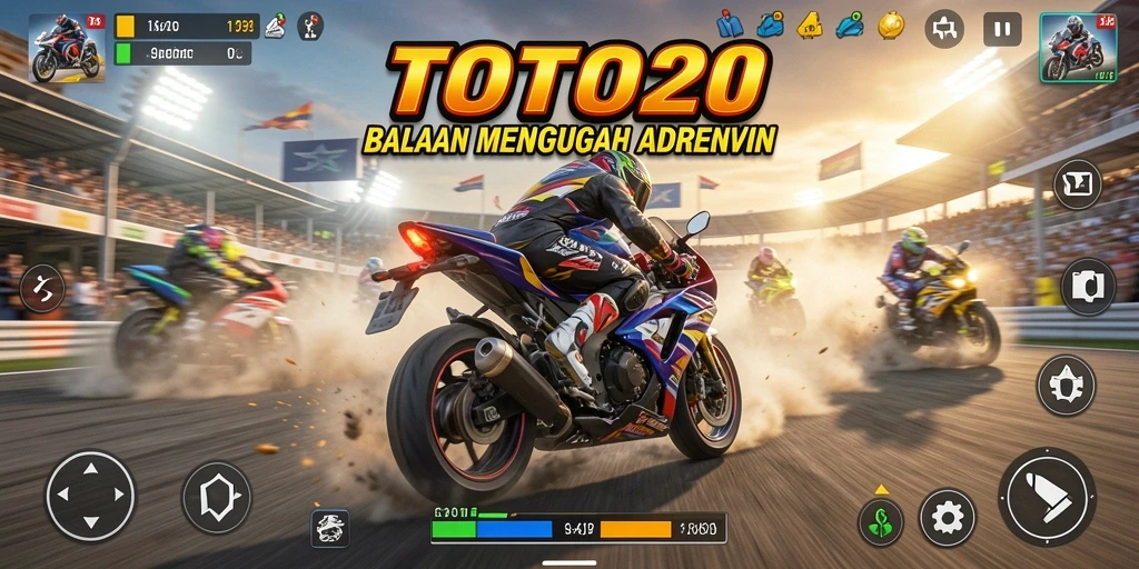 Screenshot gameplay balapan motor di TOTO20.