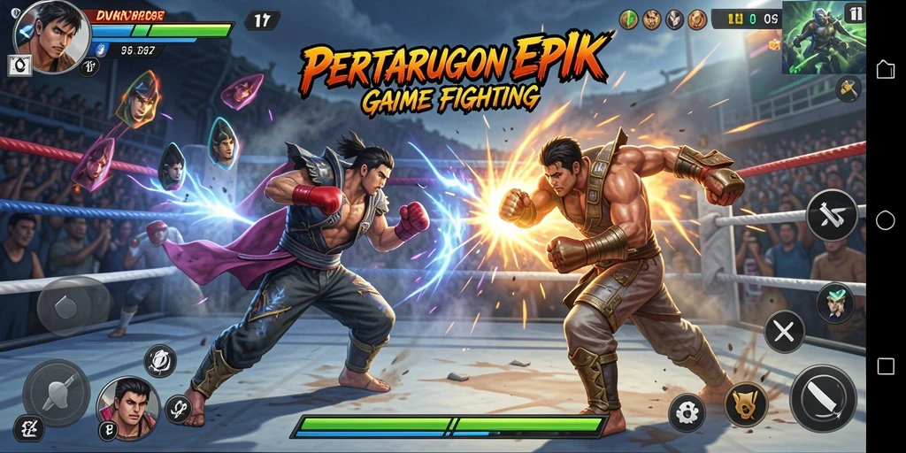 Screenshot VV62 menampilkan aksi pertarungan yang intens dan grafis menawan.