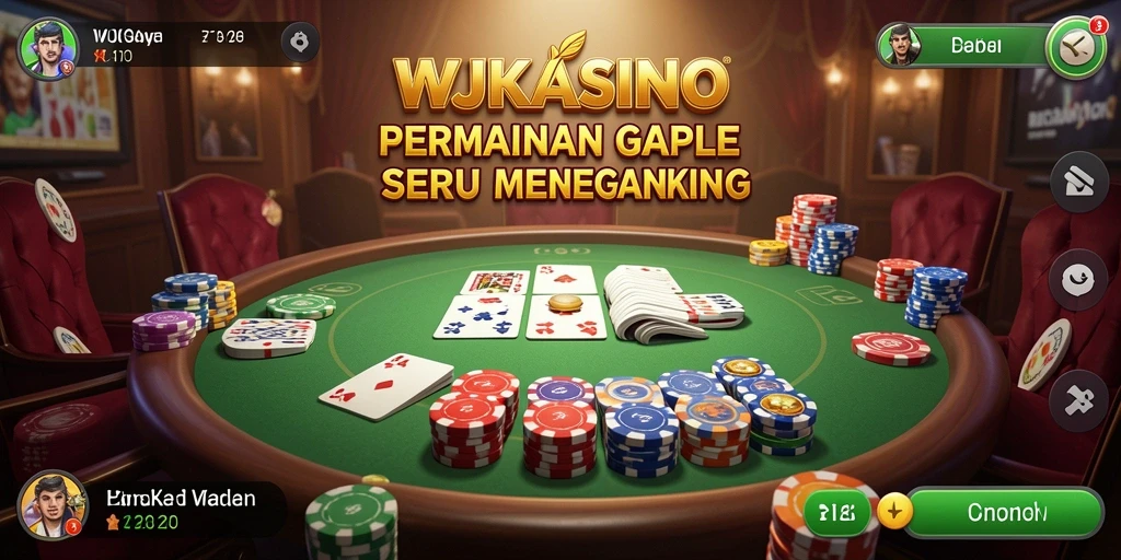 Tampilan gameplay menarik dari WJKASINO yang mengusung permainan Gaple.